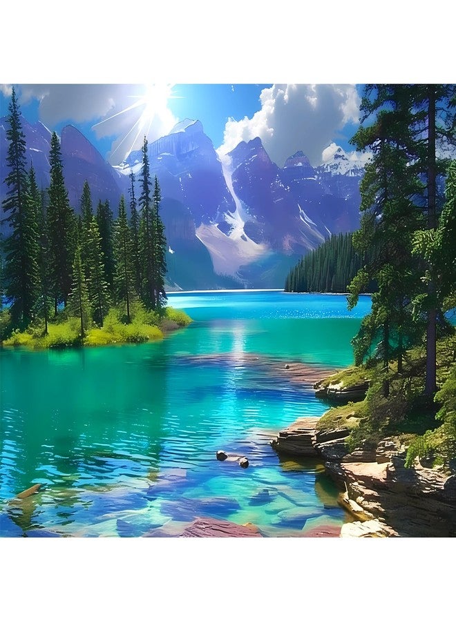 WSCXSC 500 Pieces Puzzles for Adult Jigsaw Puzzle 500 Piece Puzzle Elderly Puzzle Mountain Forest Lake Puzzles Gift for Mom Dad Family Friend Family Activity Games Home Decor Wall Art 20.5x15IN - Image 1